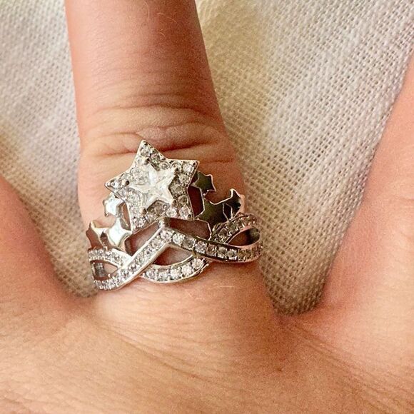 Cubic zirconia Star power ring size 8 - Picture 2 of 2